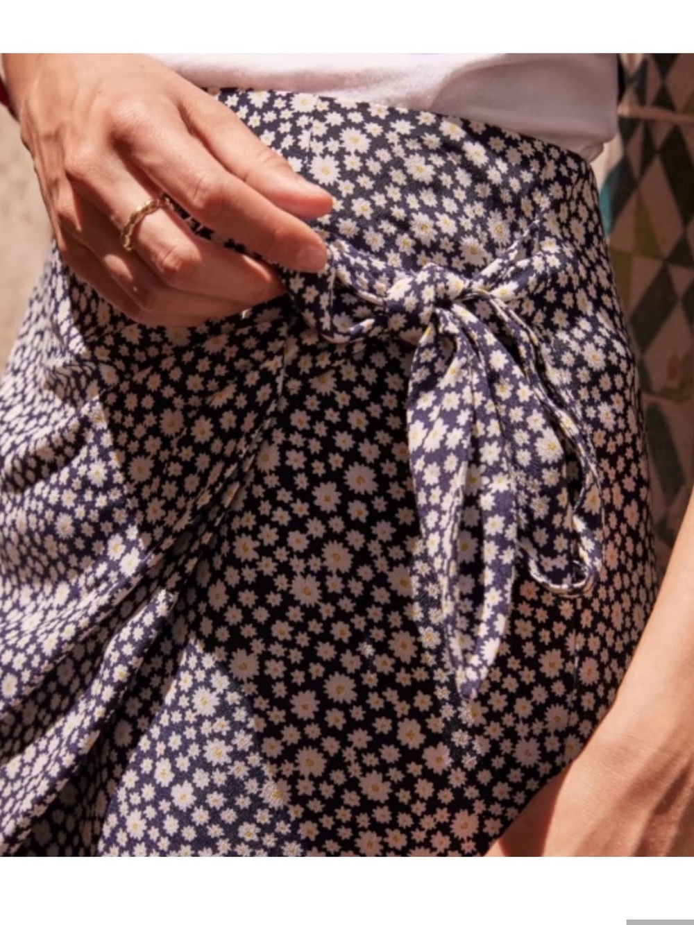 Sezane Pacome Floral Wrap Mini Skirt